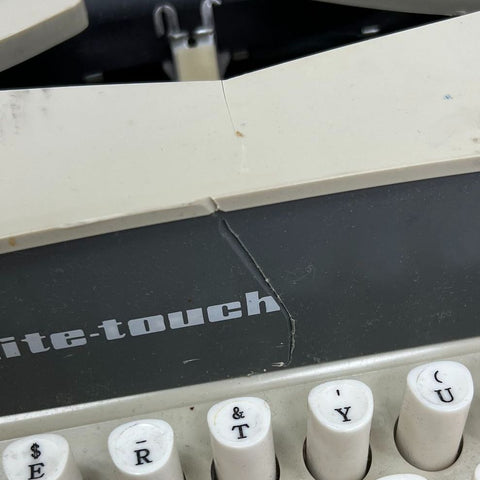 Penney's Lite-Touch Portable Manual Typewriter Beige Tan w/ Case Vintage