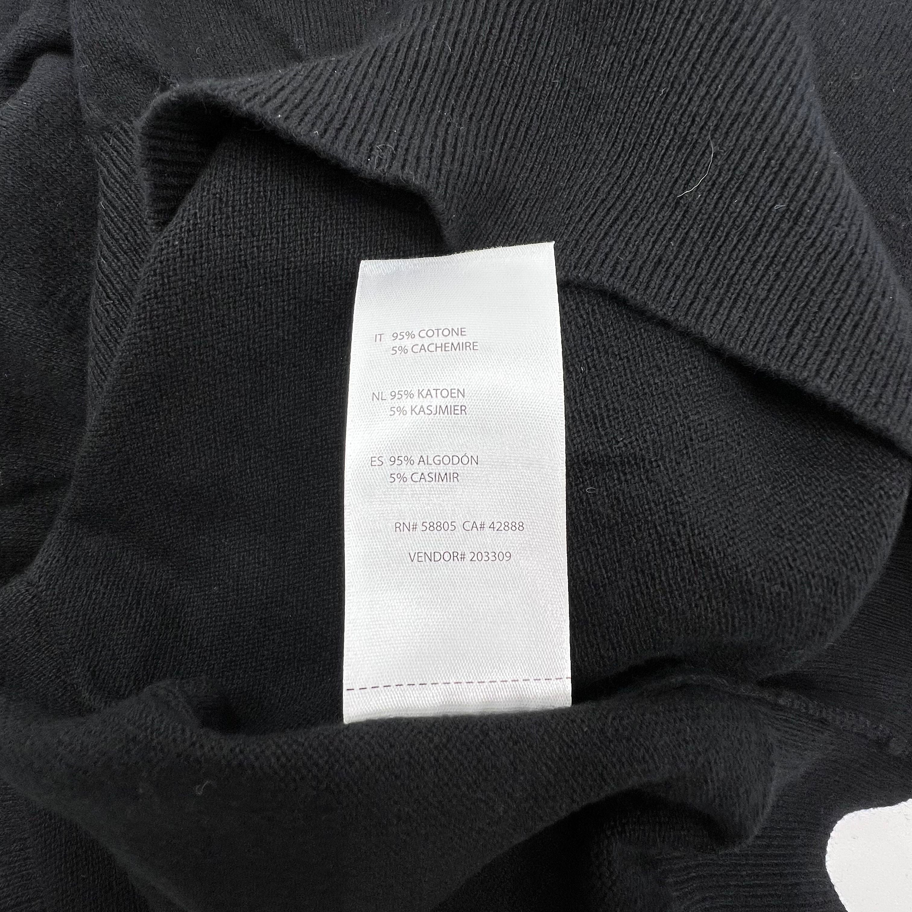 Rochester DXL NWT Black Cotton Cashmere V-Neck Pullover Sweater Men's 1XL