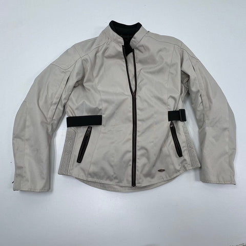 Street & Steel Women's Motorcycle Jacket Light Gray Armored Moto Full Zip Sze WM
