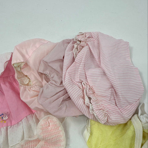 Vintage 80s 90s Baby Girl Clothes Lot Sleeper Dress Bloomer Set Newborn 3 Months