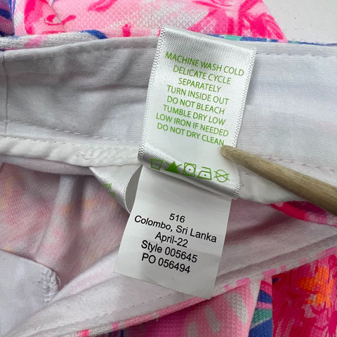 Lilly Pulitzer Buttercup Scalloped Shorts Floral Pineapple Women's Size 00