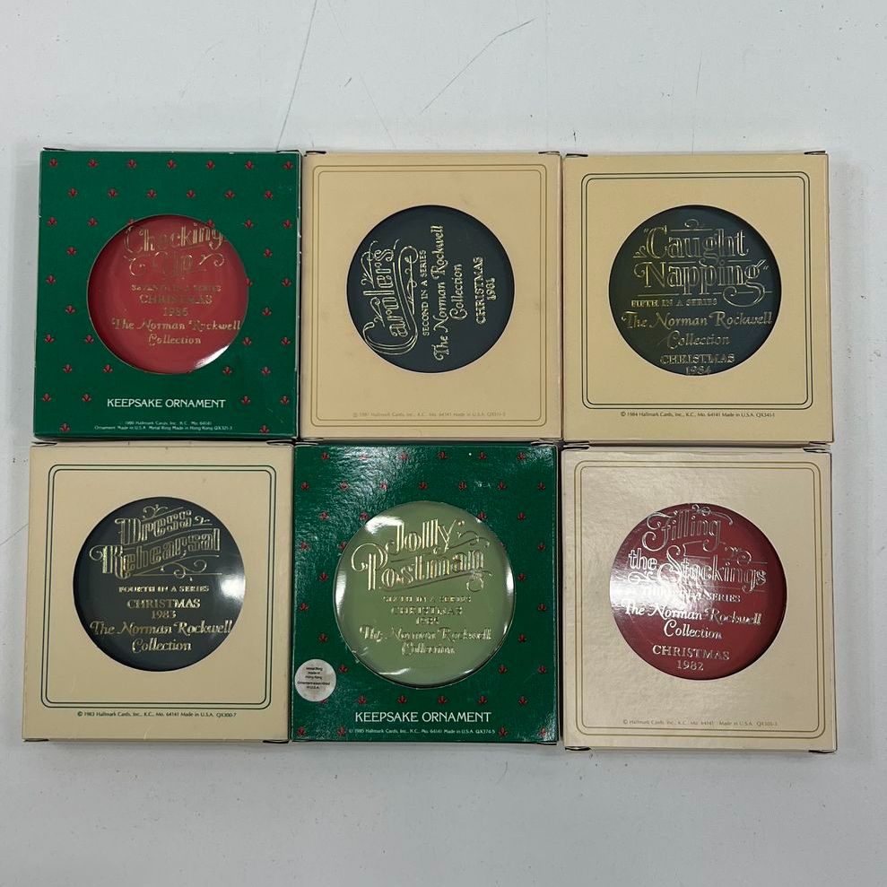 VTG Collectible Hallmark c1980's Collector's Series Norman Rockwell Ornaments