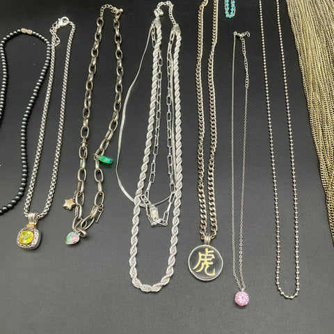 Mixed Fashion Necklace Jewelry Lot 13 Pc Owl Candy Corn Multi-Strand Chains