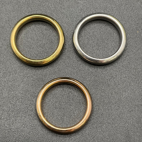 Milor Italy Stainless Steel Tri-Color Stacking Band Ring Set of 3 Size 8
