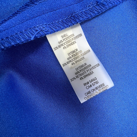 Calvin Klein NWT Blue Pleated Neck A-Line 3/4 Sleeve Dress Women's 8