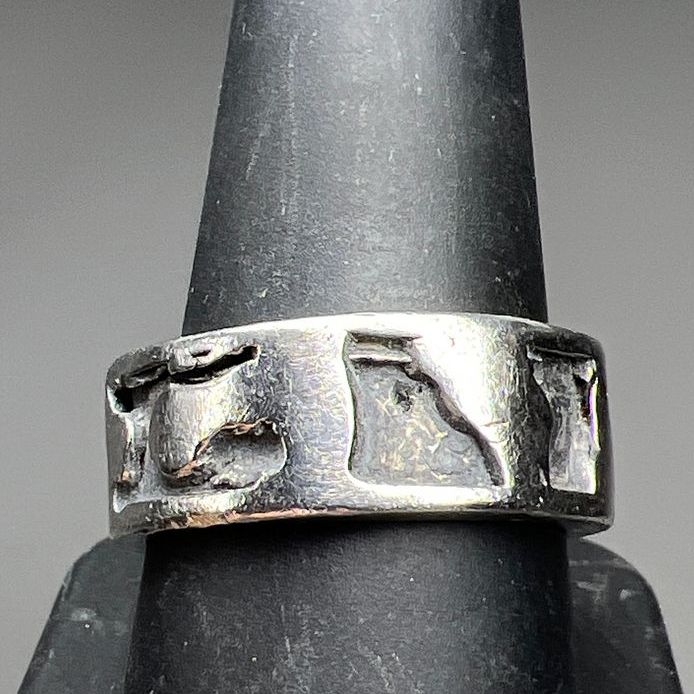 Sterling Silver Mens Unique Band Ring Size 10