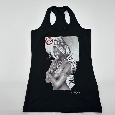 Fiorucci Women's i-D Magazine Graphic Tank Tops Black XS S NWT