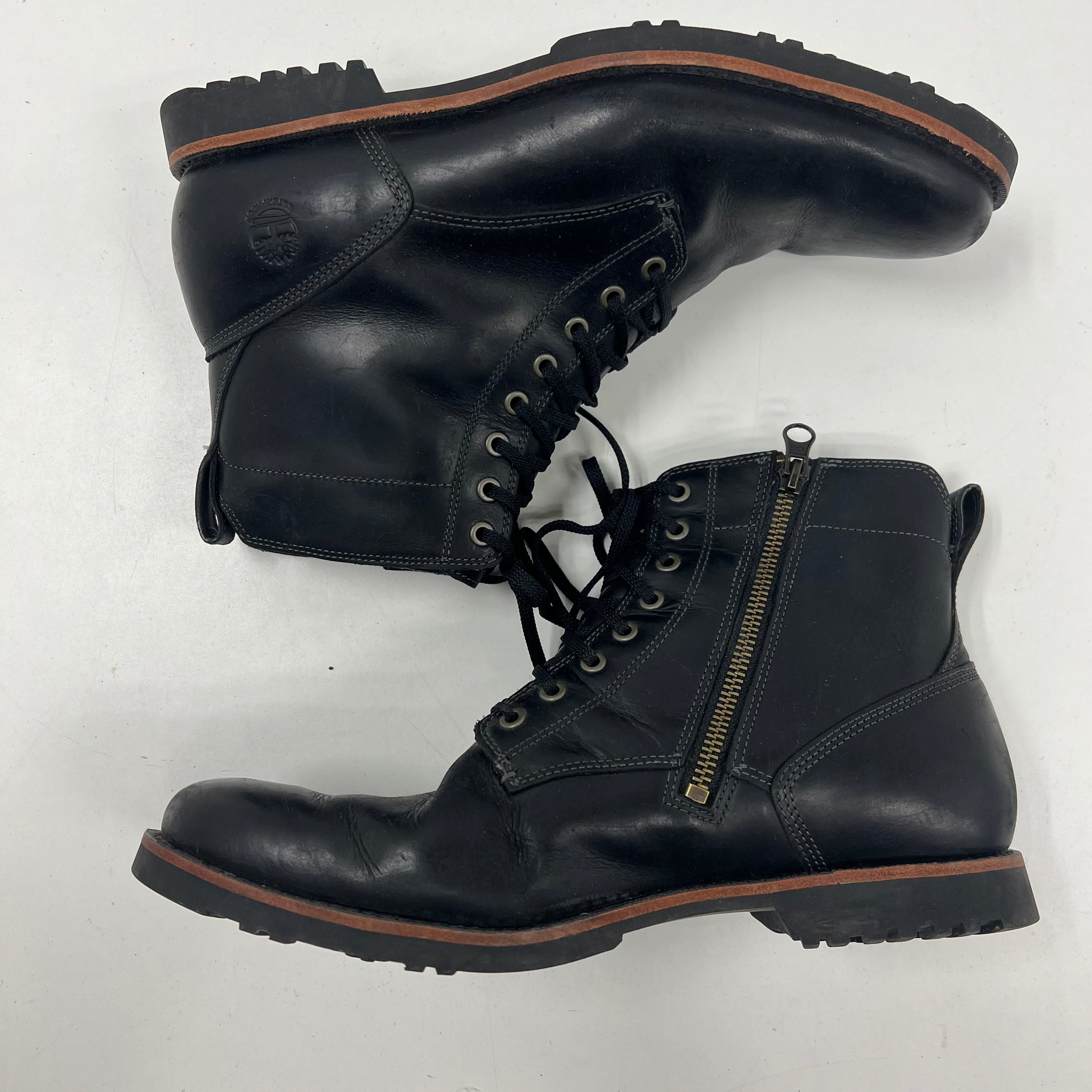 Timberland Squall Canyon Waterproof Side Zip Chukka Boots Black Leather