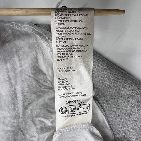 Anthropologie NWT Gray V-Neck Sweater Vest Ruffle Hem Dress Women's S