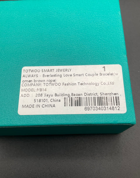 totwoo Everlasting Love "Always" Smart Couple Bracelet Model NB14 IOB