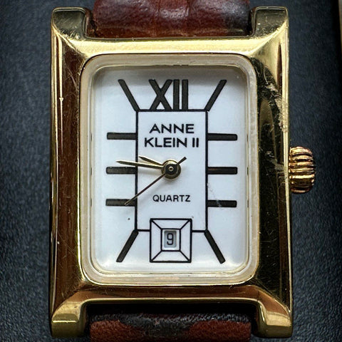 Anne Klein Women's Quartz Fashion Watch Lot of 3 Rectangular Leather Straps