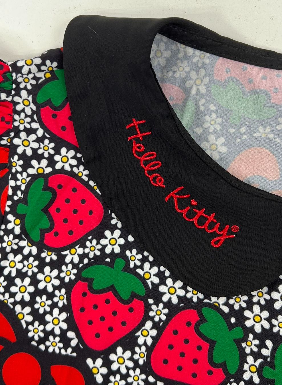 Hello Kitty Smak Parlour Black Red Strawberry Print Dress Women's 1X NWT