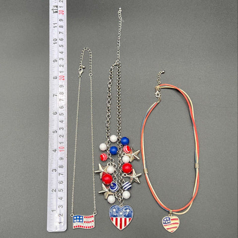 Patriotic 4th of July Costume Jewelry Lot Necklaces Bracelets Earrings Brooches