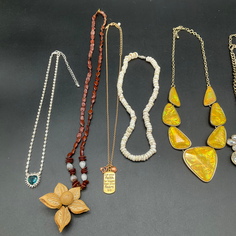 Loft & Modern Statement Necklaces Beaded Rhinestone Pendant Jewelry Lot of 7