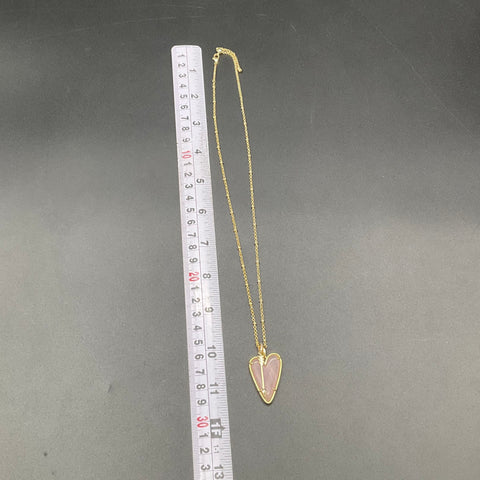 Kendra Scott Ella Blue Stone & Ansley Rose Quartz Heart Pendant Necklace Lot of