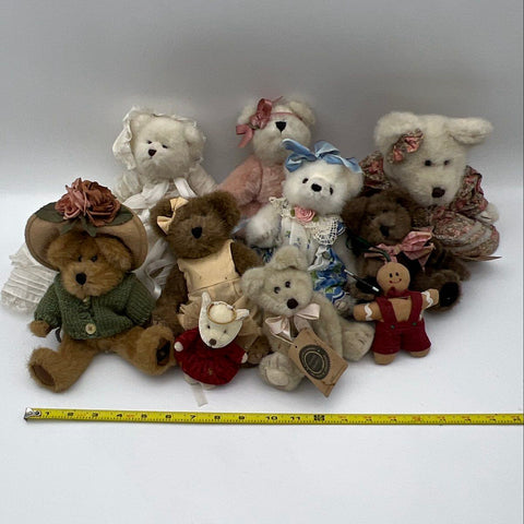 Boyds Bears Plush Collection Lot Vintage Holiday & Theme Bears 10 Pieces