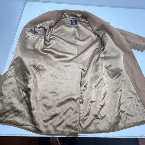 Vintage Kashmara Camel Tan Wool Cashmere Blend Overcoat Men's