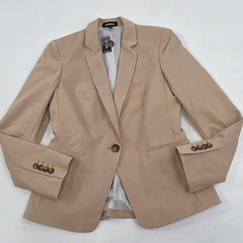 Express Women's Tan Stretch Single Button Blazer Jacket Size 8 NWT