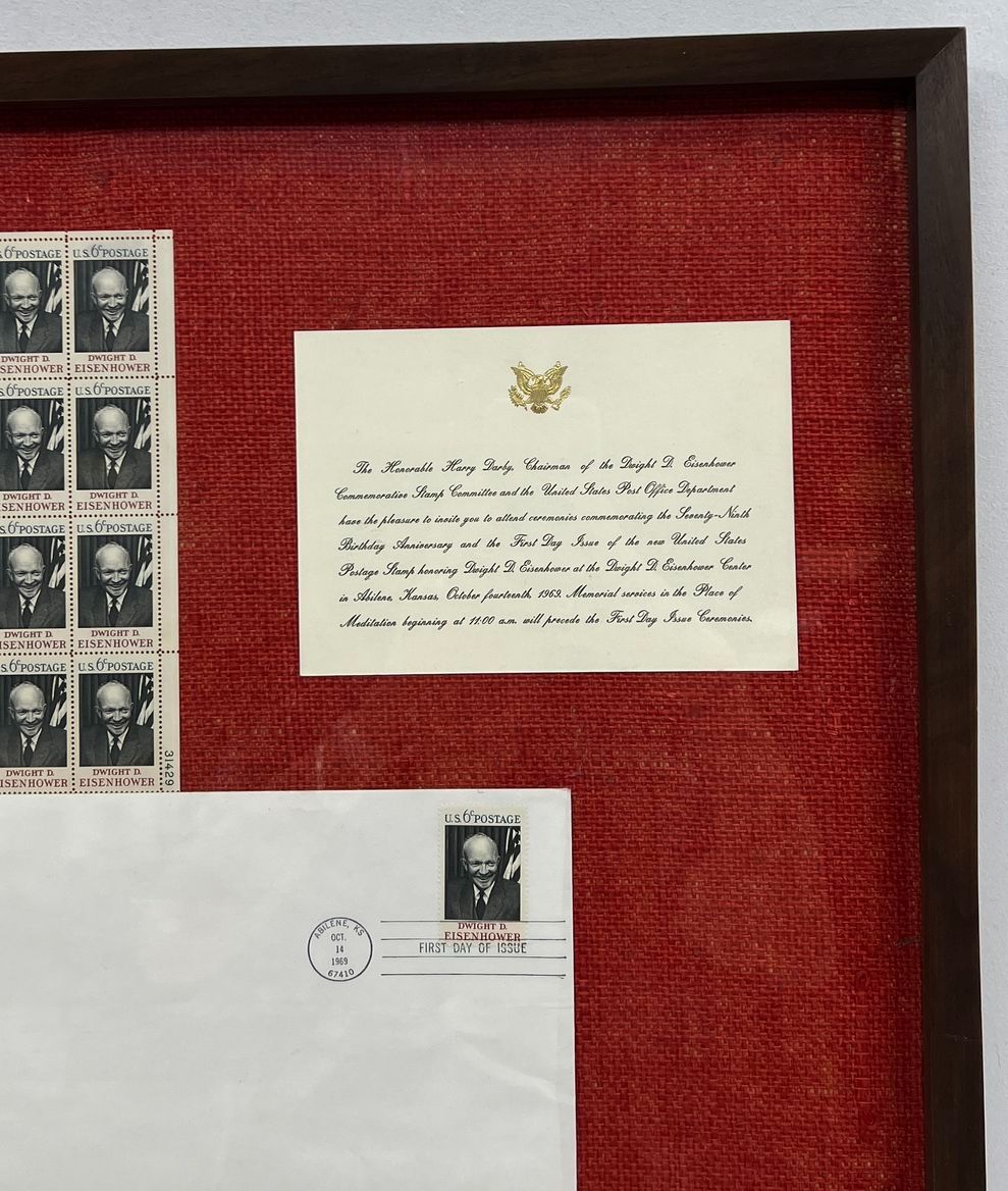 Dwight D Eisenhower Framed Stamp Collection 1969 First Day Cover FDC Ephemera