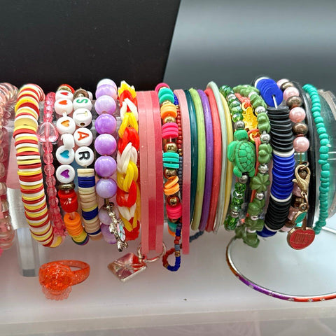 Kids Colorful Beaded Jewelry Lot of 50 Heishi Loom Band Sanrio Juicy Style