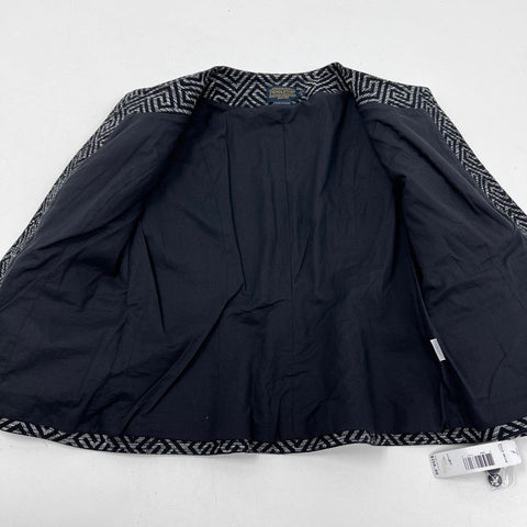 Pendleton Women's Black Geometric Cotton Button Front Jacket Sz 6 Petite NWT