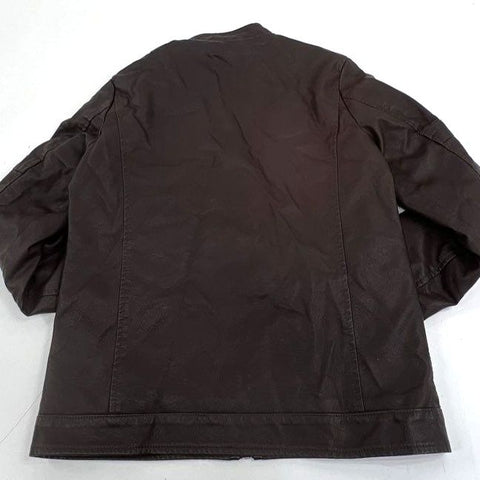 American Breed Brown Faux Leather Sherpa Lined Moto Jacket Men's M NWT