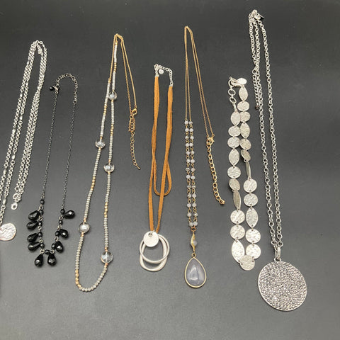 White House Black Market Liz & Co Jewelry Lot 9 Necklaces Beaded Silver Gold