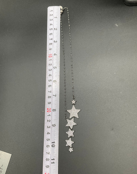 Alexa Rae Miranda Clara Silver Tone Necklace Lot of 3 Pavé Star Heart Coin