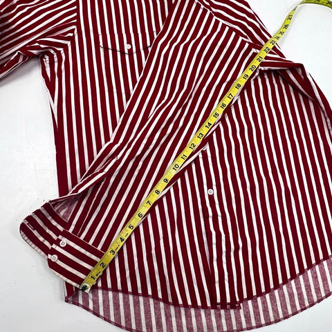 Vintage 90s Wrangler Cowboy Cut Striped Western Shirt Made in USA Sz 15.5-34