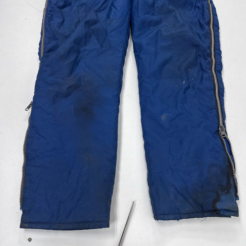 Vintage 70s Raven Ski Snowsuit Blue Mary Jane Winter Park Patch Made USA No Sz
