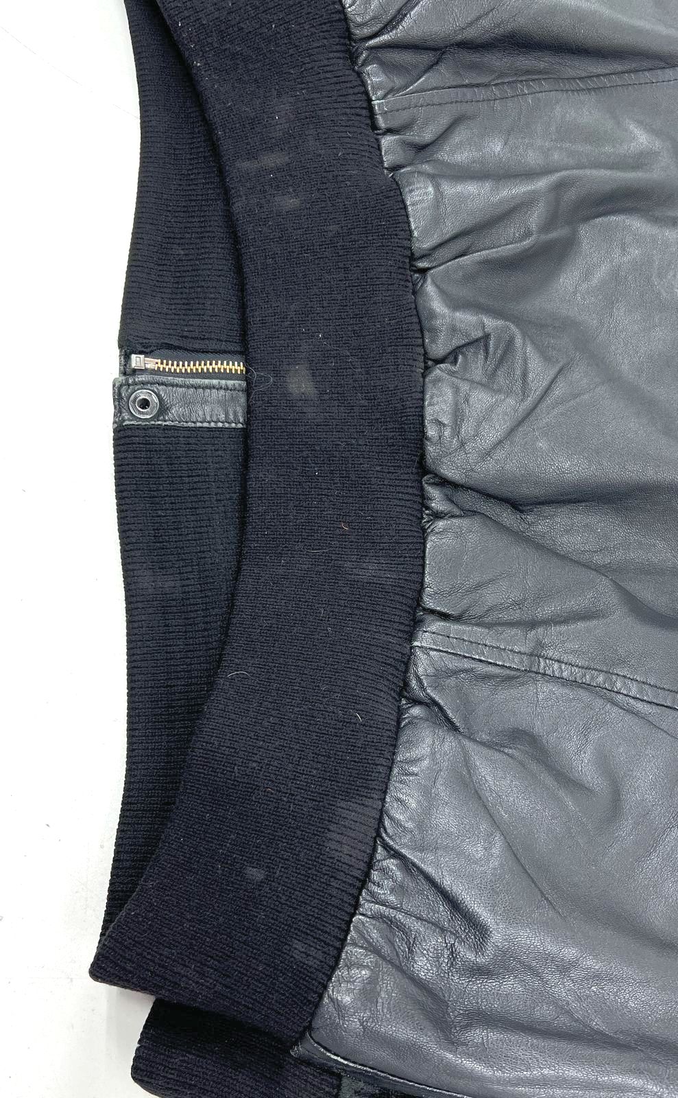 Burks Bay Black Leather NRA Life Member Bomber Flight Jacket Men's XL