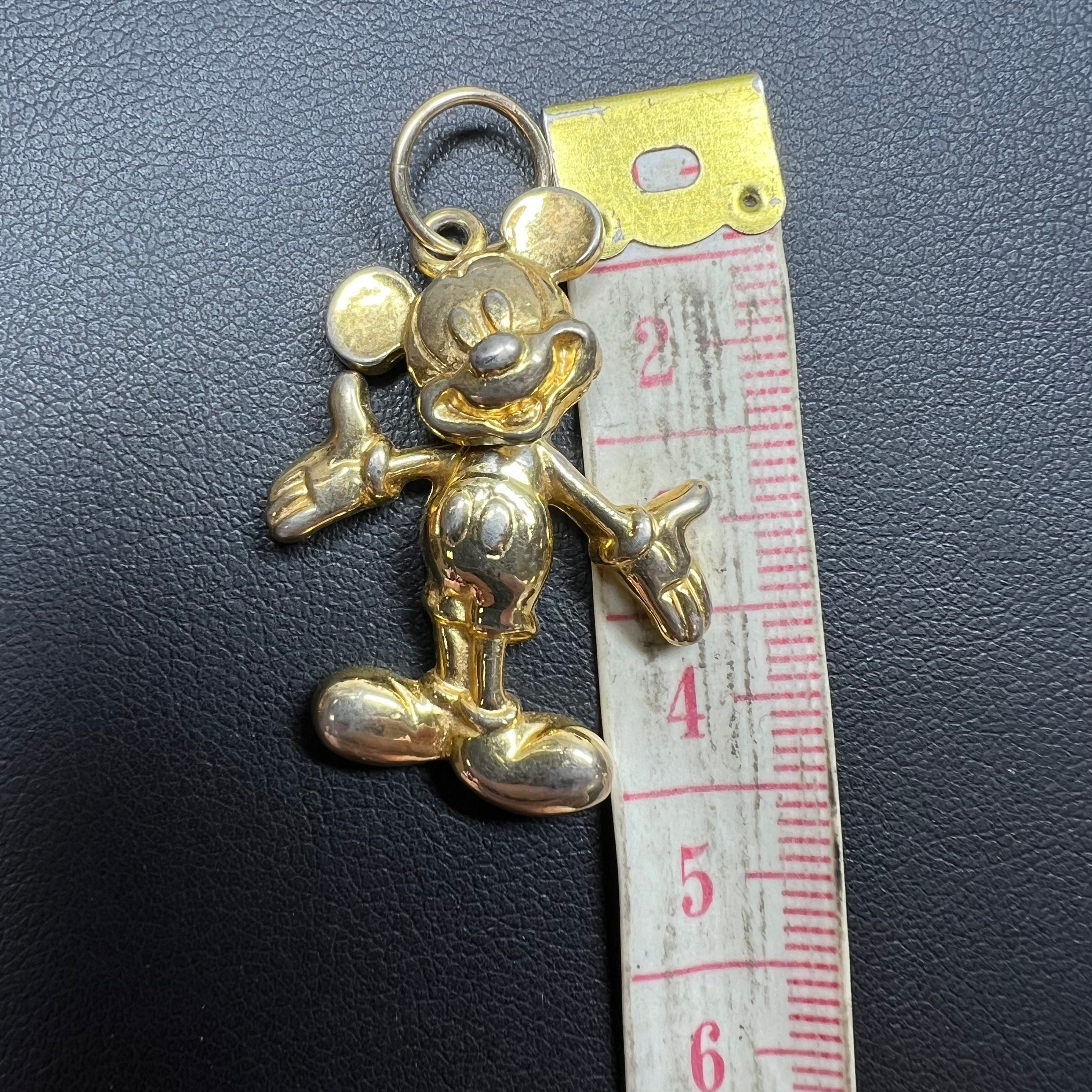 Articulating Mickey Mouse Pendant Gold Tone