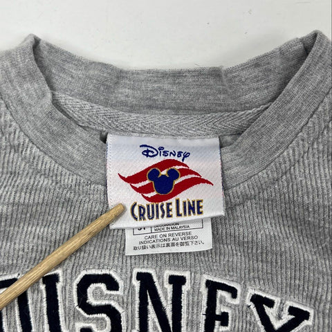 Vintage Y2K Disney Cruise Line Kids Gray Ribbed Long Sleeve Mickey Shirt Sz 3T