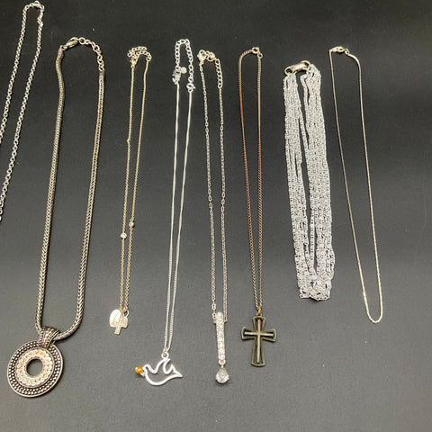Fashion Costume Jewelry Necklace Lot of 12 Silver Gold Pendants Cross Horse