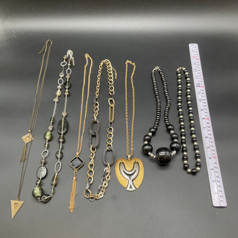 Kenneth Cole New York Modern Fashion Necklace Lot of 7 Beaded Geometric Tassels