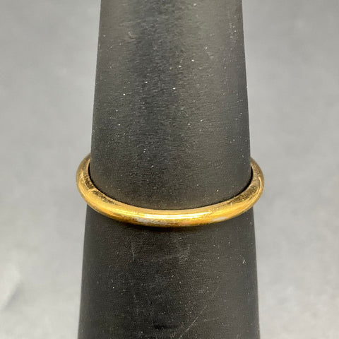 Vintage 70s 18K HGE Green Cabochon Solitaire Ring Size 5