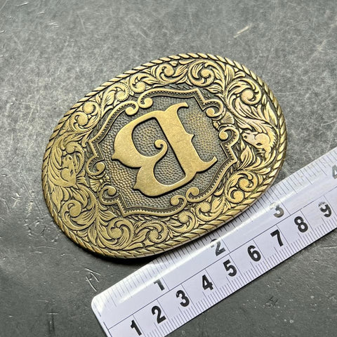 Award Design Medals, Inc. Brass B Horses Belt Buckle