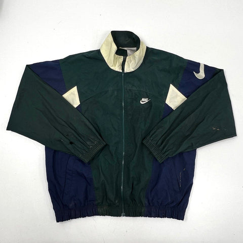 Vintage 90s Nike Colorblock Windbreaker Jacket Green Blue White Sz M