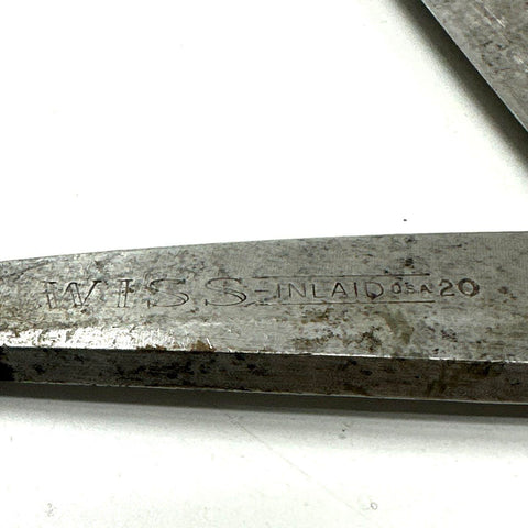 Wiss No. 20 Inlaid Shears Industrial Upholstery Scissors USA Vintage Red Handle