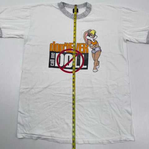 Vintage 90s Warner Bros Lola Bunny Don't Call Me Doll Ringer T-Shirt Sz OSFA
