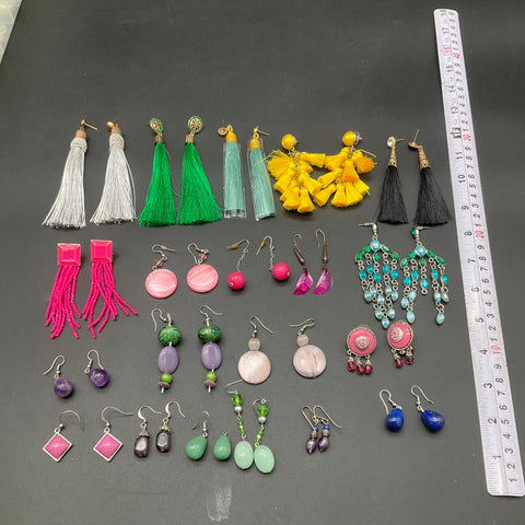 Fashion Statement Earrings Jewelry Lot of 18 Pairs Tassel Beaded Boho Drop