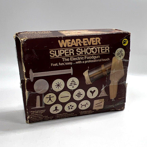 Vintage Wear-Ever Super Shooter Electric Food Gun Cookie Press Kit With Box