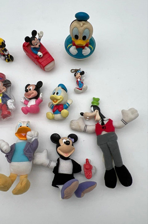 Disney Toy Lot Mickey Mouse Donald Duck Goofy Minnie 12 Pieces Mixed Vintage