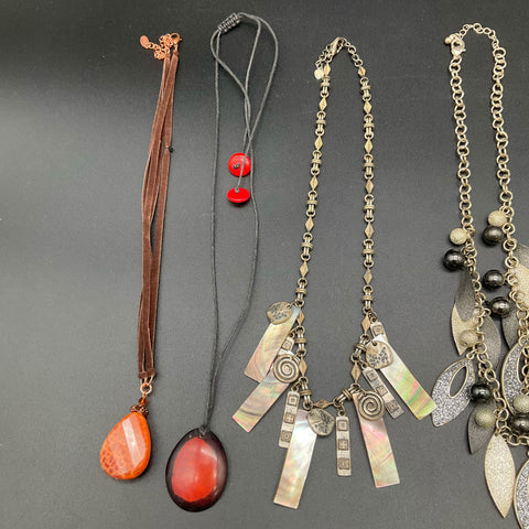 Contemporary Fashion Jewelry Lot 10 Necklaces Beaded Pendants Mixed Styles