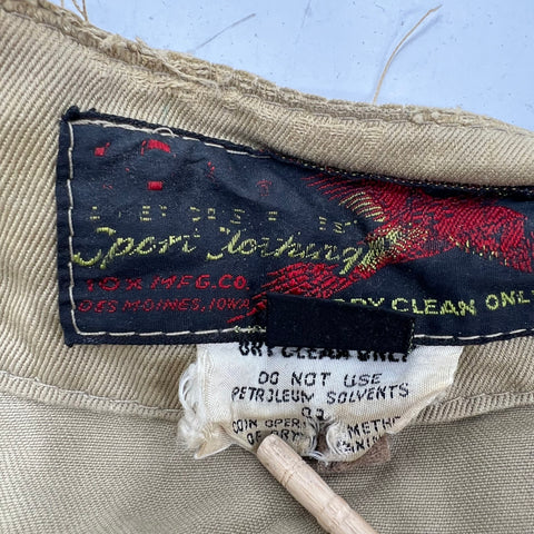Vintage 60s 10-X Mfg Co Tan Suede Patch Shooting Hunting Jacket Men's 42