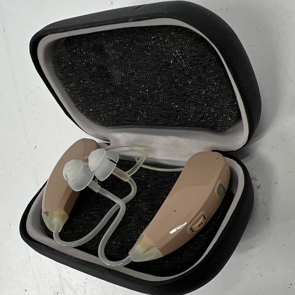 Hearing Assist Rechargeable BTE Hearing Aids Pair with Dryer Case & Chargers