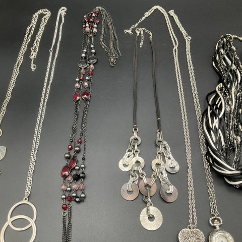 Modern Fashion Costume Jewelry Lot of 7 Pendant Watches Beaded Key Ring Styles