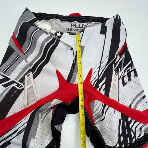 Thor Mens Flux Semi Vented Motocross Pants Black Red Graphic Dirt Bike MX Sz 28