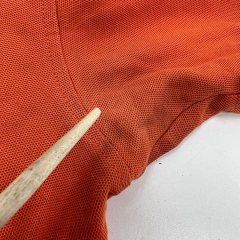 Psycho Bunny Classic Pima Cotton Polo Shirt Orange Logo Made in Peru Sz 4