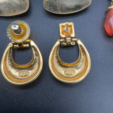 Vintage 80s 90s Costume Jewelry Earrings Lot of 15 Pairs Monet Enamel Retro